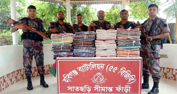 হবিগঞ্জে বিপুল পরিমাণ ভারতীয় অবৈধ মালামাল জব্দ