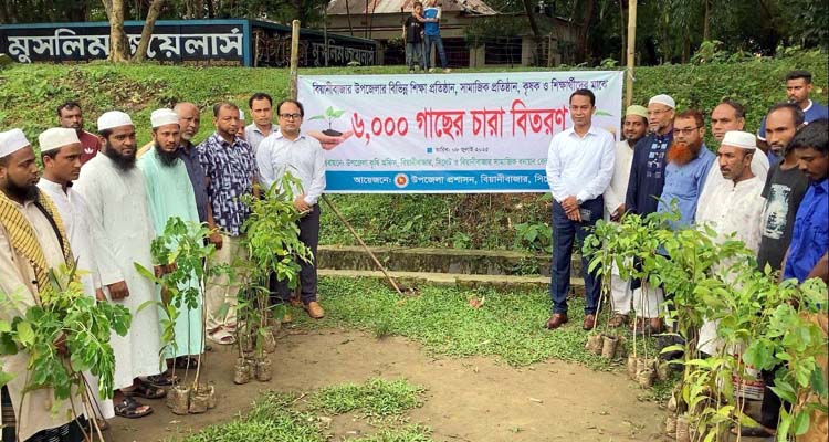 বিয়ানীবাজার উপজেলা প্রশাসনের উদ্যোগে ৬ হাজার গাছের চারা বিতরণ