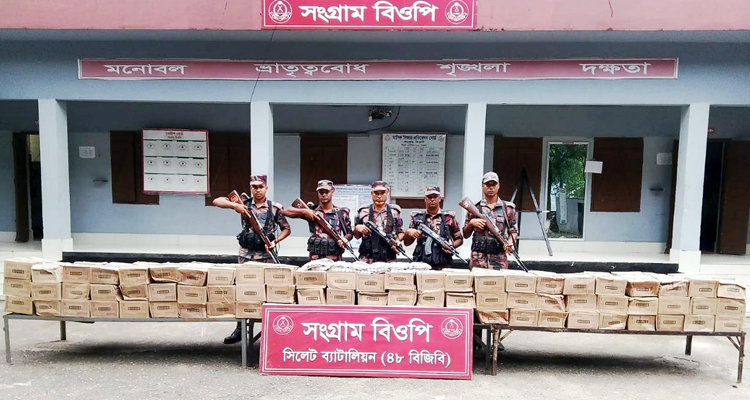 সিলেট সীমান্তে আড়াই কোটি টাকার ভারতীয় পণ্য জব্দ