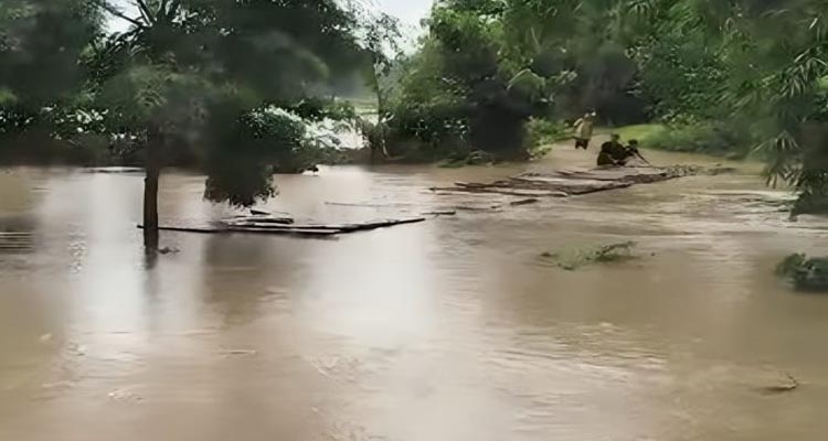 চুনারুঘাটে পাহাড়ি ঢলে ভেসে গেল একমাত্র ব্রিজ, চরম দুর্ভোগে গ্রামবাসী