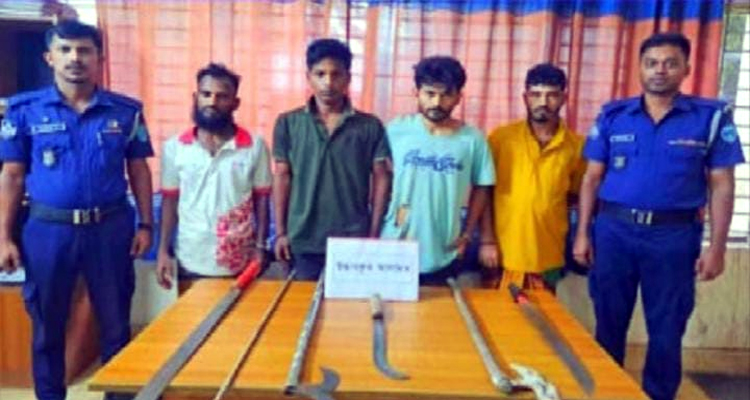 মাধবপুরে ডাকাতির প্রস্তুতিকালে দেশীয় অস্ত্রসহ চার ডাকাত গ্রেপ্তার