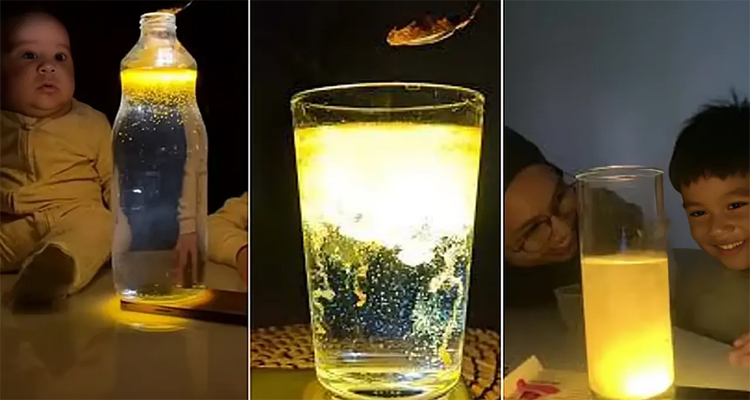 অন্ধকারে জ্বলছে আলো, কীভাবে বানাবেন এই গ্লোয়িং ওয়াটার