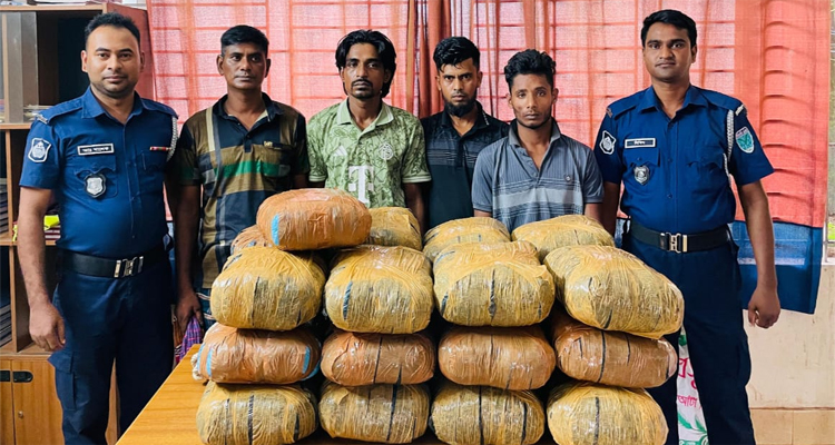 মাধবপুরে গাঁজাসহ চার মাদক কারবারি গ্রেফতার