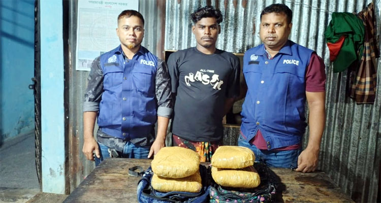মাধবপুরে গাঁজাসহ মাদক ব্যবসায়ী গ্রেফতার
