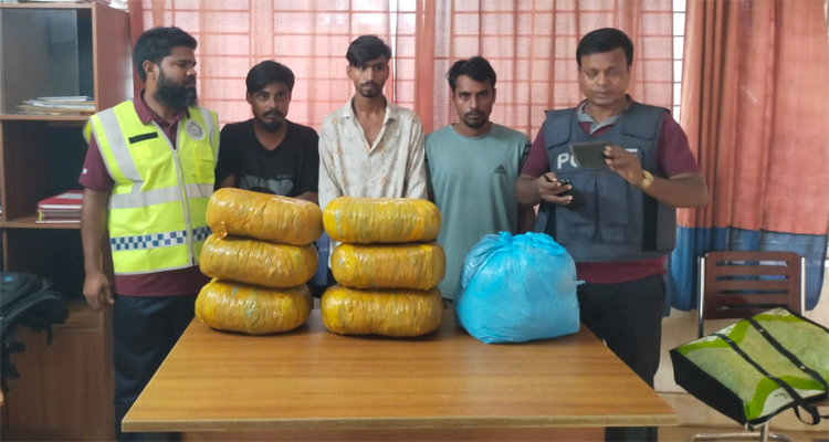 মাধবপুরে ১৫ কেজি গাঁজাসহ মাইক্রোবাস জব্দ, গ্রেফতার ৩
