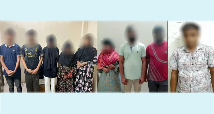 সিলেটে অনৈতিক কার্যকলাপের দায়ে ৯ নারী-পুরুষ আ/ট/ক