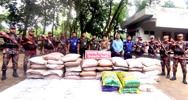 বিশ্বম্ভরপুরে বিপুল পরিমাণ ভারতীয় চিনি, জিরা, ফুসকা জব্দ