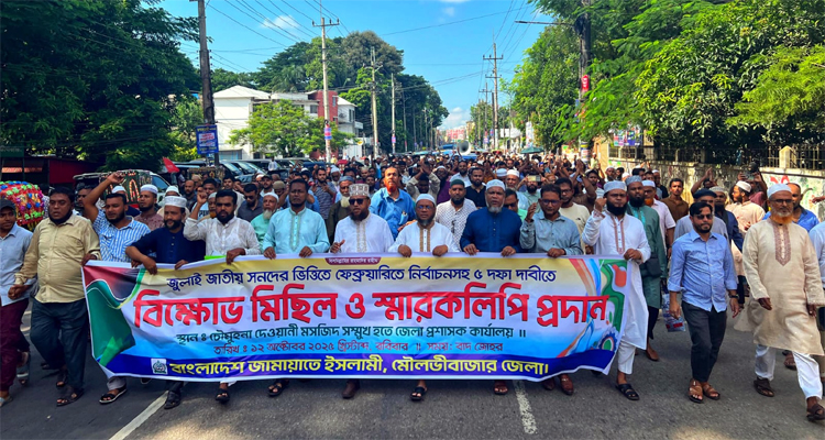 জুলাই সনদ বাস্তবায়নসহ ৫ দফা দাবিতে জামায়াতের বিক্ষোভ