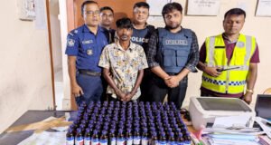 মাধবপুরে ভারতীয় এস্কাফ সিরাপসহ গ্রেফতার ১