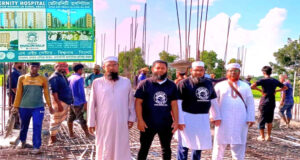 বিশ্বনাথে মেটারনিটি হাসপাতালের ১ম তলার ছাদ ঢালাই সম্পন্ন