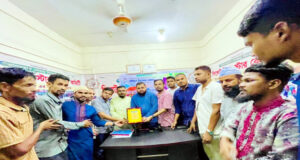 সিলেট ইয়াং স্টার কেন্দ্রীয় কমিটির অর্থ সম্পাদক শহীদুল ইসলাম নোমানকে সংবর্ধনা
