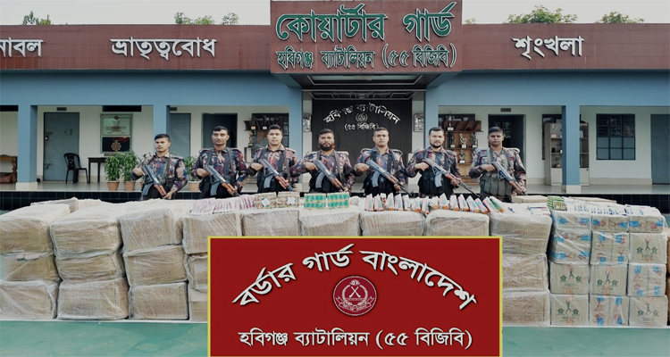 মাধবপুরে ভারতীয় মোবাইল ফোনের বড় চালান জব্দ