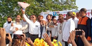 ধর্মপাশায় বিএনপির মনোনীত প্রার্থী আনিসুল হকের পথ সভায় জনস্রোত