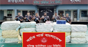 মাধবপুরে ৩৬ লক্ষ টাকার ভারতীয় চোরাচালানী পণ্য ও ট্রাক জব্দ