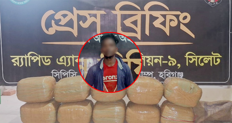 মাধবপুরে র‍্যাবের অভিযানে গাঁজাসহ মাদক ব্যবসায়ী গ্রেফতার