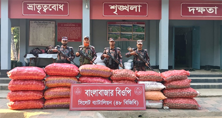 সিলেট সীমান্তে বিপুল পরিমাণ ভারতীয় পণ্য জব্দ