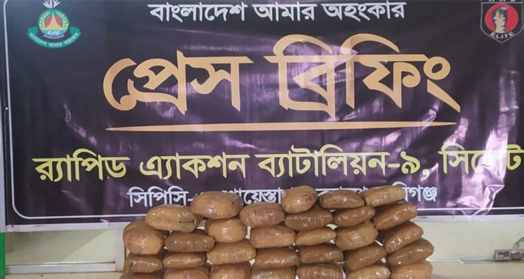 মাধবপুরে ৭৭ কেজি গাঁজা উদ্ধার, দুই মাদক ব্যবসায়ী গ্রেফতার