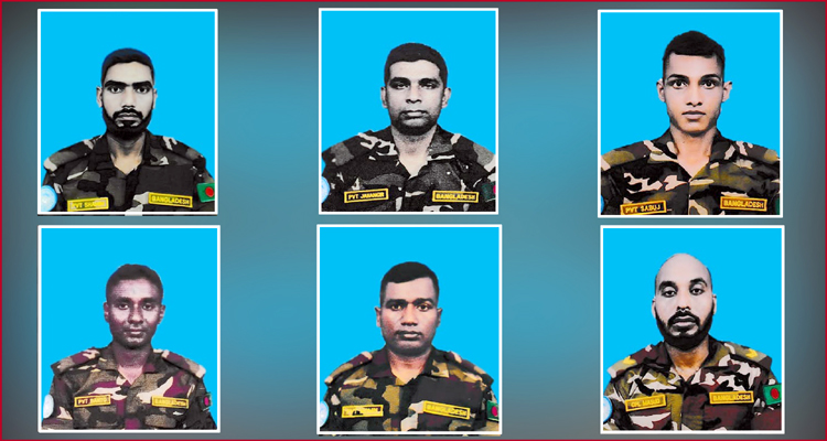 সুদানে নিহত ৬ শান্তিরক্ষী সেনার জানাজা সম্পন্ন