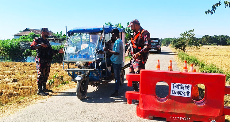 সুনামগঞ্জ সীমান্তে বিজিবির কঠোর নজরদারী-টহল