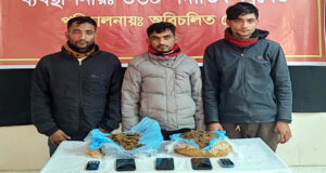 চুনারুঘাটে সেনাবাহিনীর অভিযানে তিন মাদক ব্যবসায়ী গ্রেপ্তার