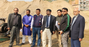 লিডিং ইউনিভার্সিটির তৃতীয় একাডেমিক ভবনের নির্মাণ কাজ পরিদর্শন