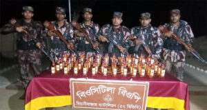 বড়লেখা সীমান্তে বিজিবির অভিযানে ভারতীয় মদ জব্দ