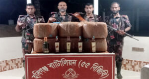 মাধবপুরে ৬০ কেজি গাঁজা ও ৫ বোতল মদ উদ্ধার