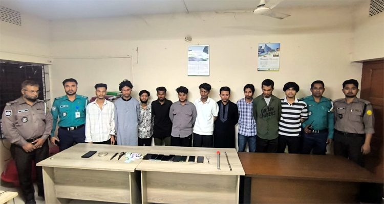 সিলেটে ১০ কিশোর আটক, অস্ত্র উদ্ধার