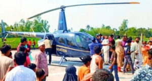 গাইবান্ধা থেকে হেলিকপ্টারে করে কনে নিয়ে সিলেট এলেন প্রবাসী