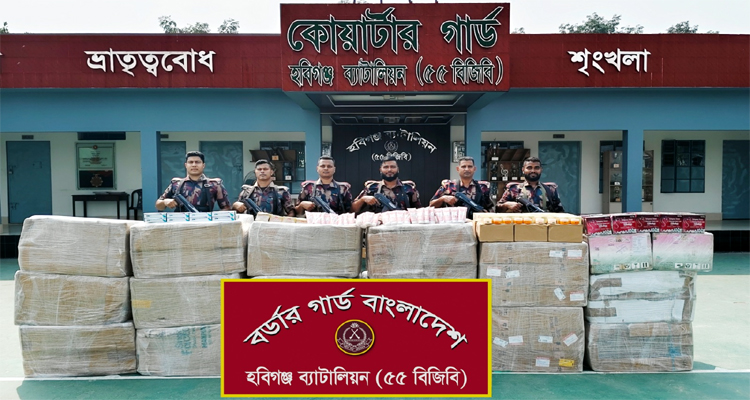 মাধবপুরে দুই কোটি টাকার ভারতীয় কসমেটিকস জব্দ