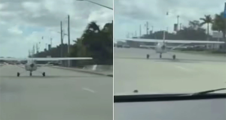 মাঝ আকাশে আকস্মিক বিপদ, সড়কে নামল উড়োজাহাজ