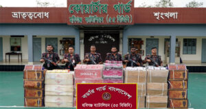 মাধবপুরে বিপুল পরিমাণ ভারতীয় পণ্য জব্দ