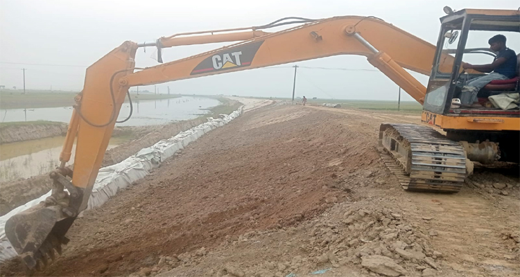 শাল্লায় ১৪৪ ধারা ভঙ্গ করে জোরপূর্বক কাজ করছে ঠিকাদারি প্রতিষ্ঠান