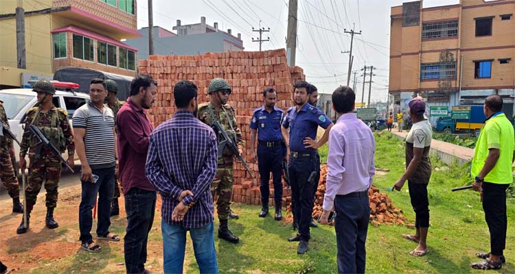 নবীগঞ্জ শহরে যানজট নিরসনে অভিযানে ফুটপাাত দখলমুক্ত