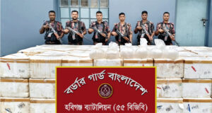 মাধবপুরে বিজিবির অভিযানে ২১ লাখ টাকার চোরাই পণ্য জব্দ