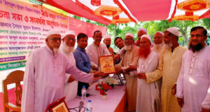 লাখাইয়ে হিলফুল ফুজুল উন্নয়ন সংস্থার ২৫ বছরপূর্তীতে সংবর্ধনা