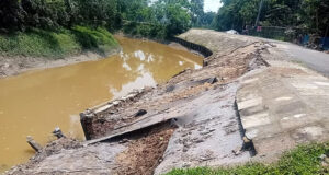 পাহাড়ি ঢলে ব্লক ধসে ঝুঁকিতে ফানাই নদের বাঁধ ও সড়ক