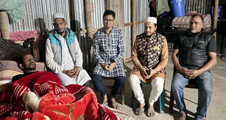 বড়লেখায় সড়ক দুর্ঘটনায় আহত পরিবহন শ্রমিকের পাশে নিসচা