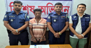 মাদকের বিরুদ্ধে লাখাই থানা পুলিশের অভিযান, গ্রেফতার ১