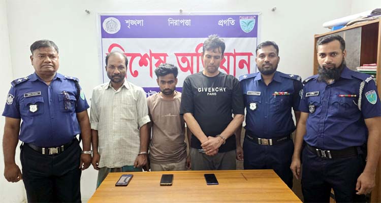 জুয়ার বিরুদ্ধে লাখাই থানা পুলিশের অভিযান, গ্রেফতার-৩