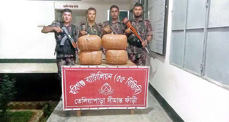 মাধবপুর সীমান্ত থেকে ভারতীয় গাঁজা উদ্ধার
