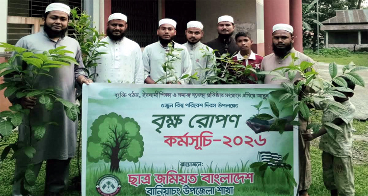বিশ্ব পরিবেশ দিবসে বানিয়াচংয়ে ছাত্র জমিয়তের বৃক্ষরোপণ