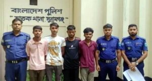 ছাতকে আটককৃত চার মাতালকে জেল হাজতে প্রেরণ