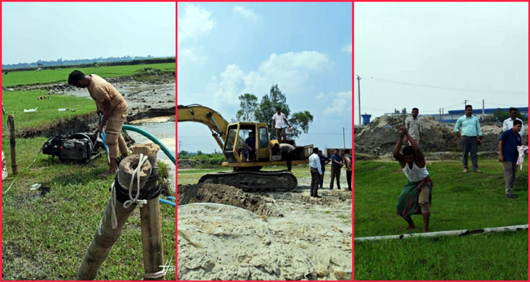 মাধবপুরে অবৈধ বালু-মাটি উত্তোলনের বিরুদ্ধে প্রশাসনের অভিযান