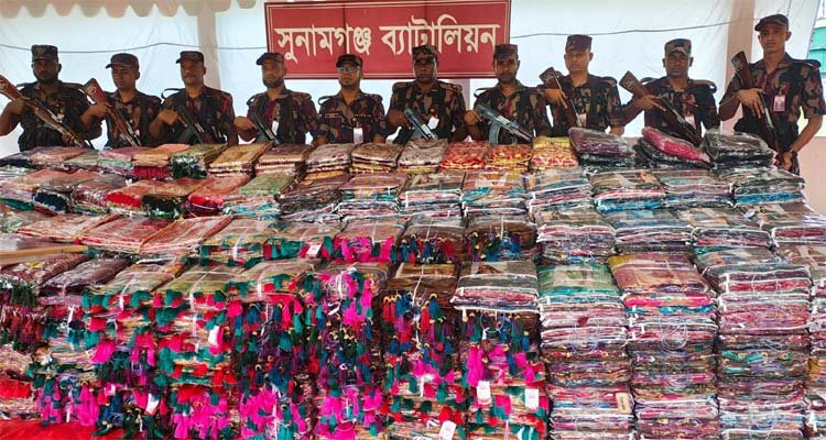 সুনামগঞ্জে সাড়ে তিন কোটি টাকার ভারতীয় পণ্য জব্দ