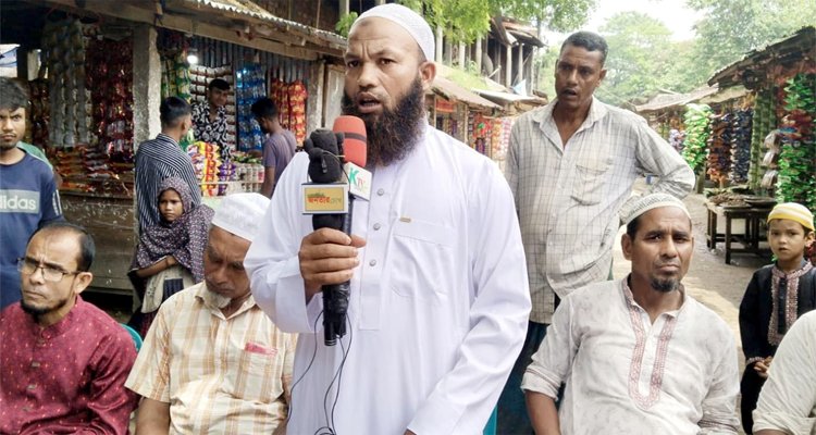 সাজু চৌধুরীর বিরুদ্ধে বিভিন্ন অভিযোগ এনে কানাইঘাটের মন্তাজগঞ্জে প্রতিবাদ সভা