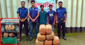 চুনারুঘাটে সিএনজির গোপন বাক্সে ৩৫ কেজি গাঁজা, গ্রেফতার ২