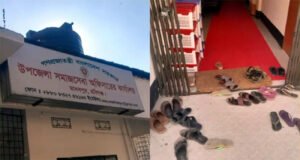 মাধবপুর সমাজসেবা কার্যালয়ে জুতা খুলে প্রবেশ, নিয়ম নিয়ে প্রশ্ন