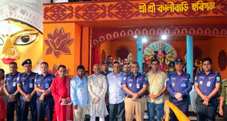 পূজামণ্ডপের নিরাপত্তা দেখতে হবিগঞ্জ ও চুনারুঘাটে অতিরিক্ত ডিআইজি নাছির