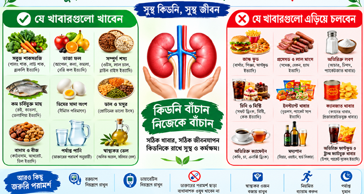 কিডনি সুস্থ রাখতে কোন খাবারগুলো খাবেন, কোনগুলো এড়িয়ে চলবেন